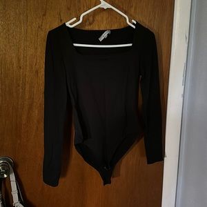 Black long sleeve bodysuit